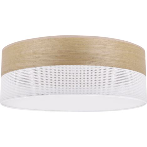 PLAFONNIER BOIS PLEXI BLANC 40CM CHÊNE DORÉ