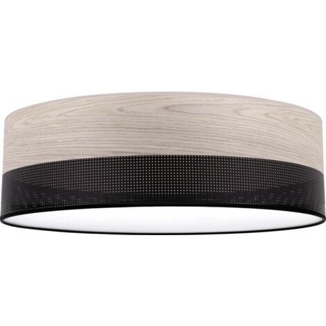 PLAFONNIER BOIS PLEXI NOIR 50CM CHÊNE BLANCHI