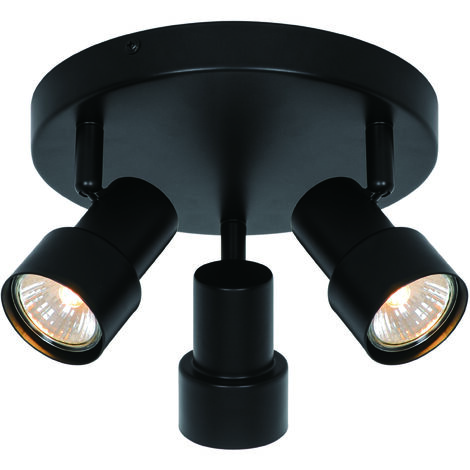 Plafonnier Boston 3-rondel Métal Noir, H.13,5  IP20  GU10 /Nordlux  Intérieur
