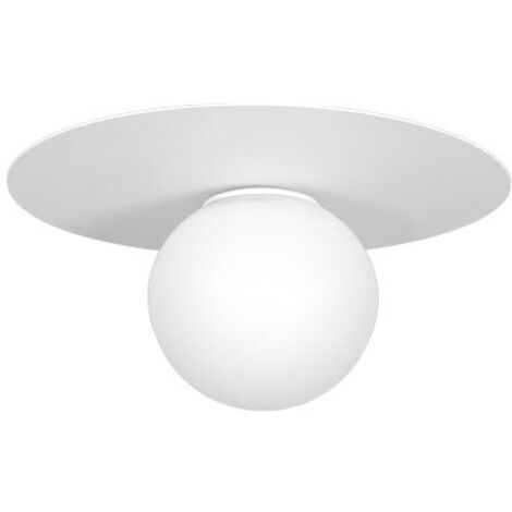 Plafonnier boule verre blanc Ø35 E14 Flat Luminex design