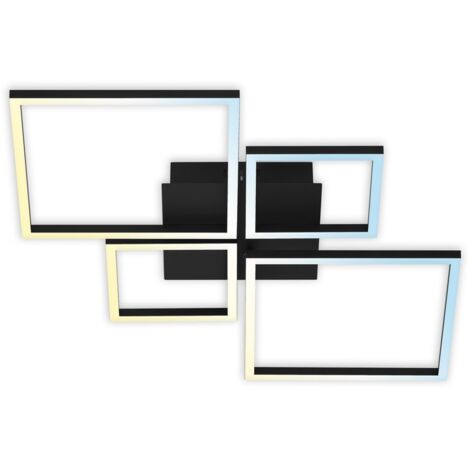 Plafonnier BRILONER LEUCHTEN FRAME, 40 W, 4000 lm, IP20, noir, métal-plastique, intensité lumineuse variable, CCT, 75 x 46,7 x 7,5 cm