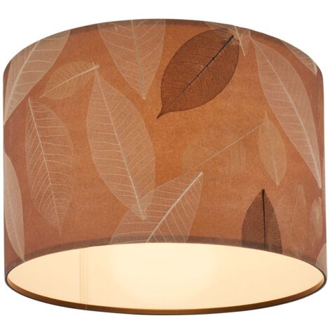 Plafonnier Briloner Mata, d cor feuilles, style boh me, douille E27, couleur caf ,  35 x 28 cm
