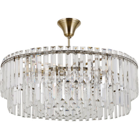 Plafonnier bronze antique cristal 8xE14 Italux Buena