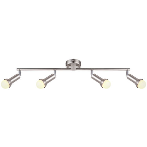 Plafonnier bureau design LED 16 watts nickel éclairage étude Globo KIMBERLY 56044-4