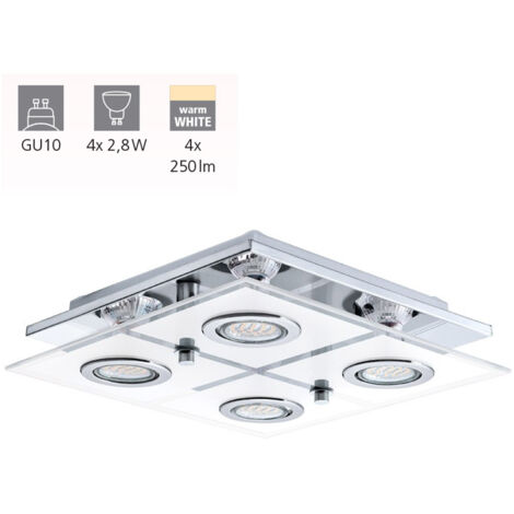 Plafonnier Cabo 4 spots - Argent