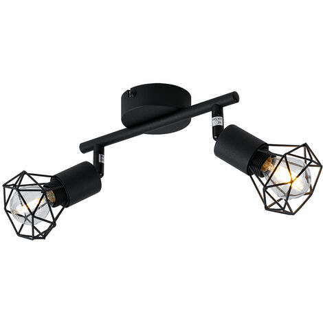Plafonnier cage spot spotbar barre lampe réglable noir salon éclairage Globo 54802S-2