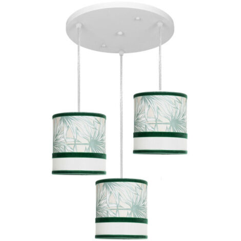 Plafonnier Caledonia blanc/vert 3xE27 Ø40cm