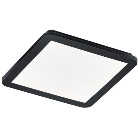 Plafonnier Camillus Carré Led Dimmable Noir IP44 30x30 cm Trio Lighting