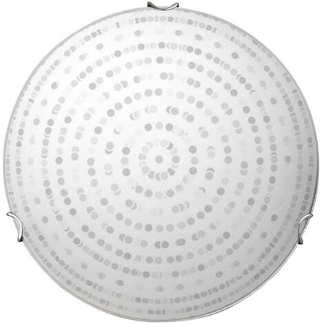 Plafonnier Candellux Circle verre chromé blanc 30cm E27