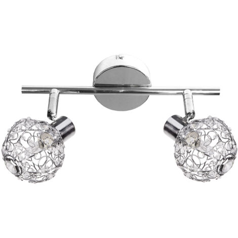 Plafonnier Candellux Collar chromé métal cristal 2xG9