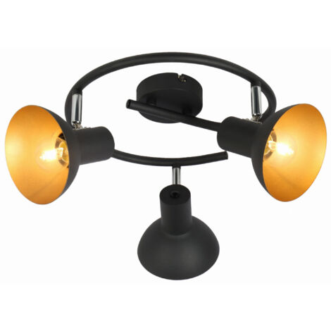 Plafonnier Candellux DISO métal noir/or 45 cm 3xE27