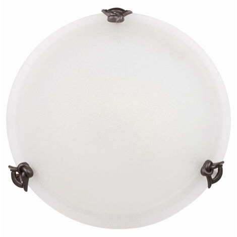 Plafonnier Candellux EVA 30 cm verre blanc patine E27