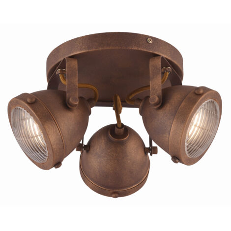 Plafonnier Candellux Frodo 3xGU10 métal rouille 30cm