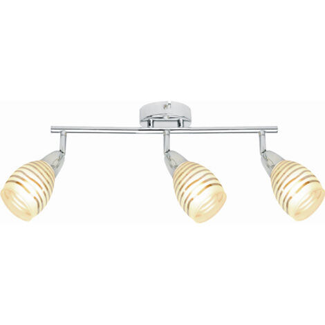 Plafonnier Candellux Jubilat verre écru/chrome 3xE14