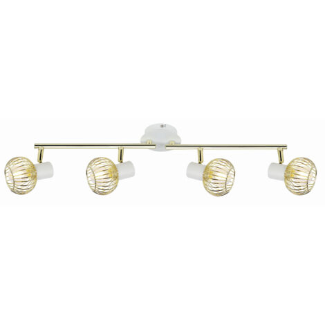 Plafonnier Candellux Oslo 94-61812 blanc/or métal E14x4