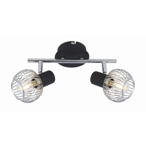 Plafonnier Candellux Oslo métal orientable 2xE14 noir