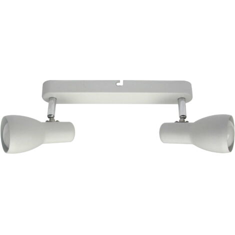 Plafonnier Candellux Picardo métal blanc chrome 2 spots