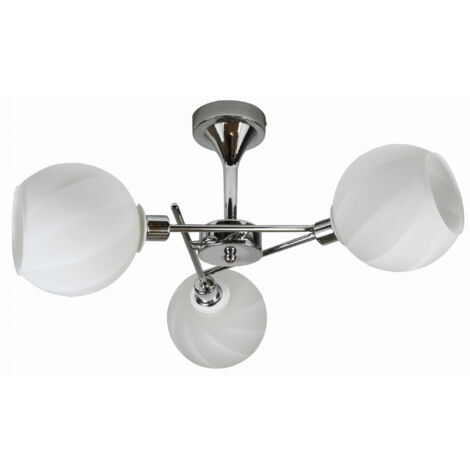 Plafonnier Candellux Raul 3xE14 chrome/blanc 62cm moderne