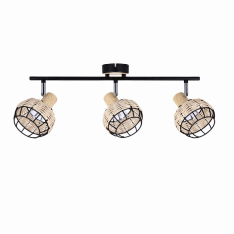 Plafonnier Candellux Tajga métal 3xE14 40W noir/beige