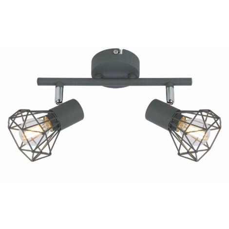 Plafonnier Candellux Verve 92-60976 gris métal E14