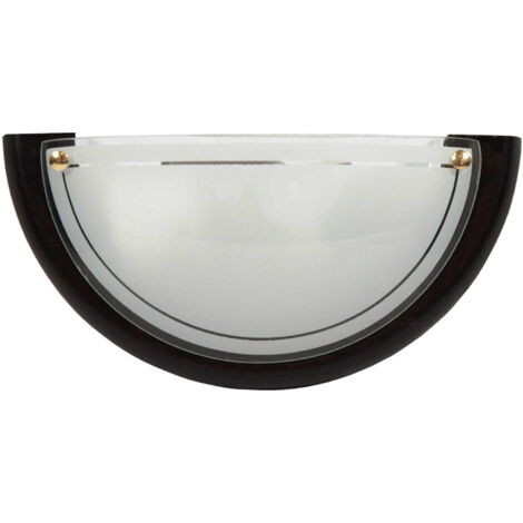 Plafonnier Candellux Wenge bois blanc verre 30cm E27