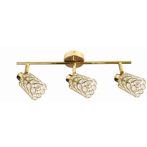 Plafonnier Candellux York laiton 3xG9 cristal 55cm