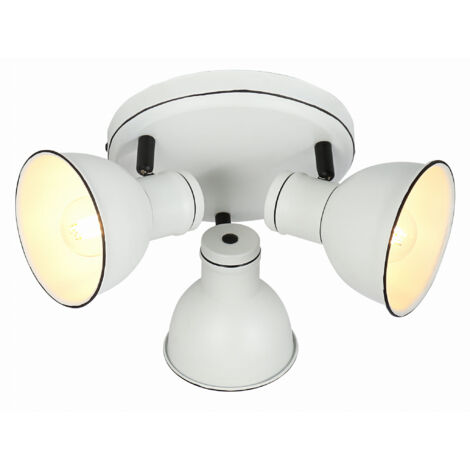Plafonnier Candellux Zumba métal blanc/noir 3xE14 Ø33cm