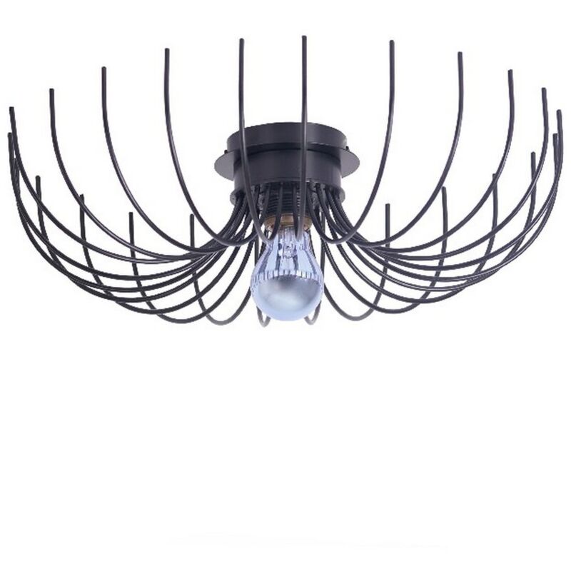 Epikasa - Plafonnier Carrara, Métal, Noir, 46x46x13 cm