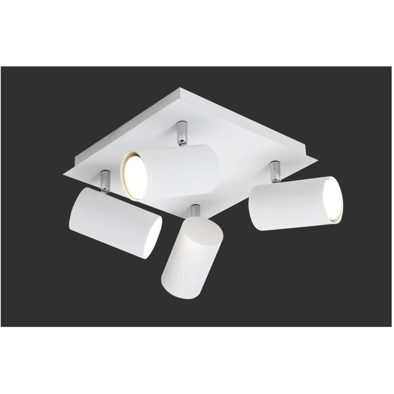 Iperbriko - Plafonnier Carré 4 Spots Orientables Marley Blanc Trio Lighting