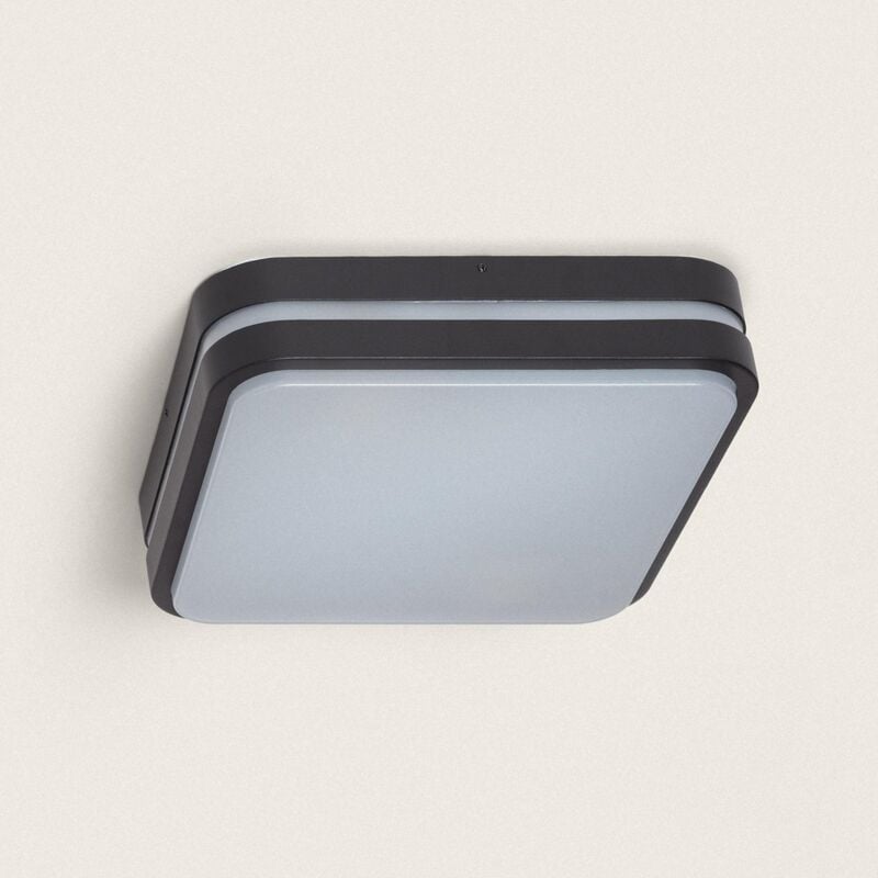 Ledkia - Plafonnier Carré Extérieure Aluminium 285x285 mm Kadam Noir