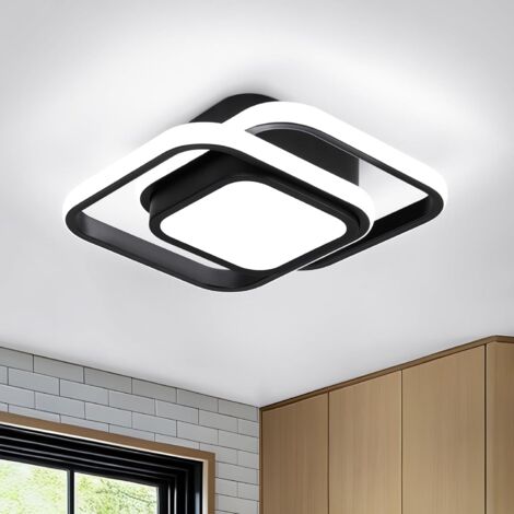 Plafonnier carré moderne, 27 cm, trois couleurs réglables, convient aux couloirs, cuisines, chambres, salles à manger et entrées, blanc.