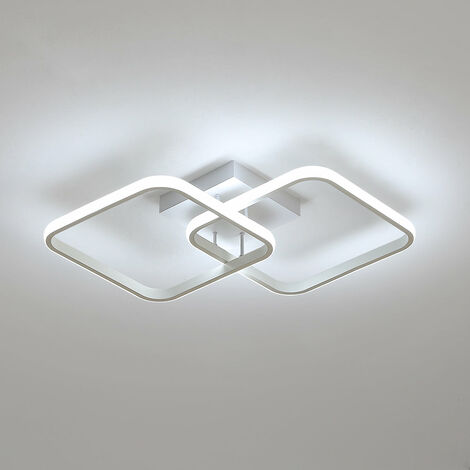 Plafonnier carré Moderne, LED lustres, Lampe de Plafond Acrylique 42W pour Cuisine Salle à Manger Salon Studio Bureau, 6500K Diamètre 59CM (Blanc)