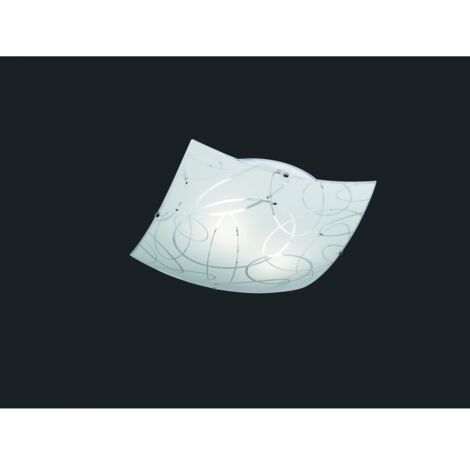Plafonnier carré moderne Spirelli blanc Trio 40 cm E27