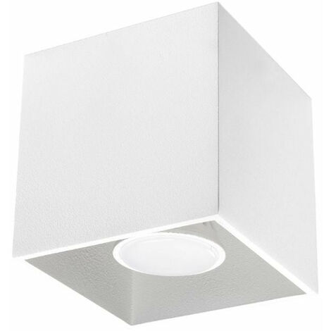 Plafonnier Carré pour Ampoule GU10 - Blanc - SILUMEN