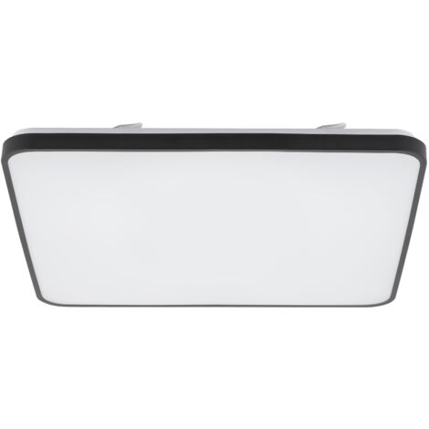 Plafonnier carré salle de bain 64W LED 3000K Noir Agnes