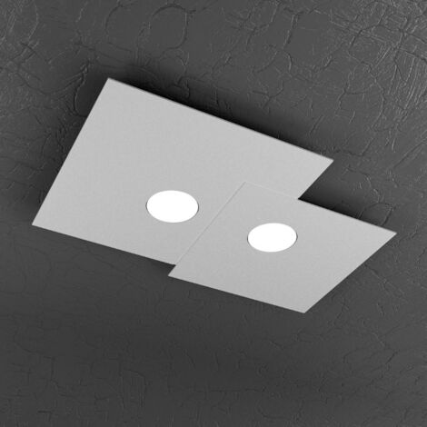 Plafonnier carré Toplight 2 lumières Plate avec douille GX53, structure anthracite, design moderne 50x35x3cm