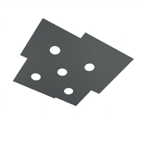 Plafonnier carré Toplight 5 lumières Plate avec douille GX53, structure anthracite, design moderne 73x67x3cm