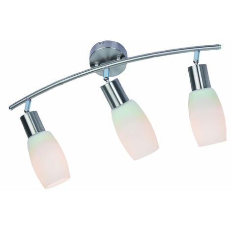 Plafonnier chrome 3 globes blancs Namp E14 Reality