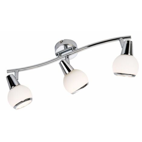 Plafonnier chrome 3 spots orientables E14 40W Reality