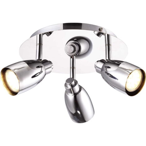 Plafonnier chromé 3 spots orientables GU10 Kaja Picardo