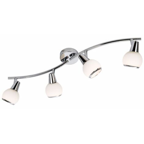 Plafonnier chromé 4 spots orientables Loris E14 Reality