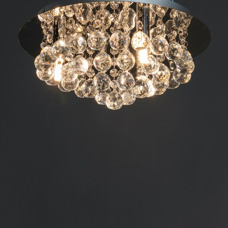 Plafonnier chromé en cristal (ø 30 cm) Aurora