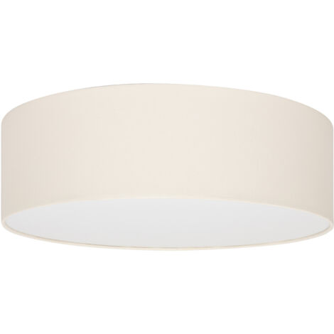 Plafonnier crème 30 cm TONDO, abat-jour en tissu et plexiglas, douilles E27