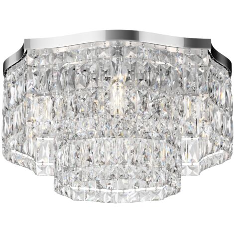 Plafonnier cristal chromé Maytoni Dune 6xE14 Ø45cm