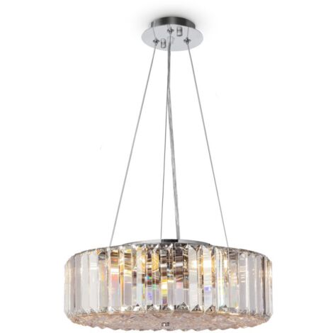 Plafonnier cristal chromé Maytoni Recinto 6xE27 Ø40cm