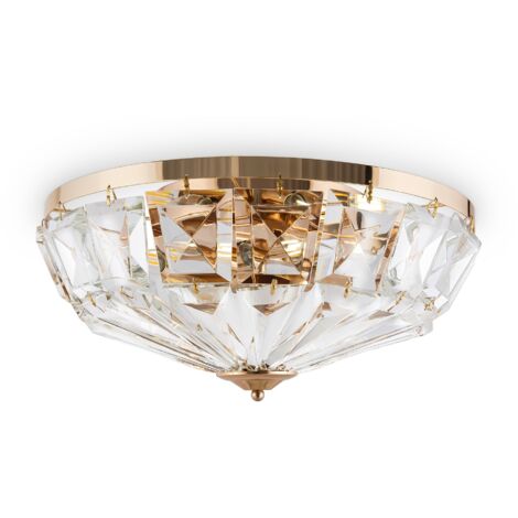 Plafonnier cristal glamour laiton Maytoni Facet 6xE14