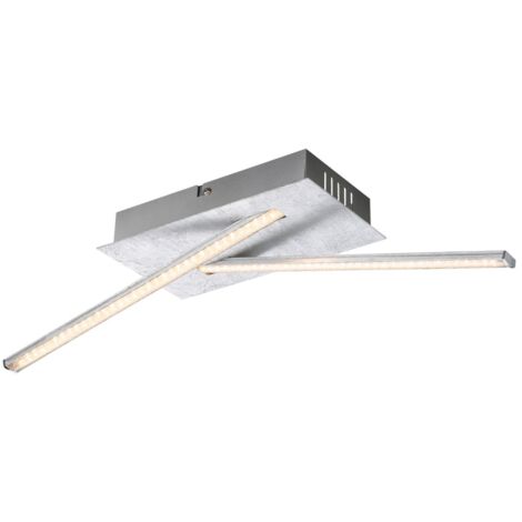 Plafonnier cristaux salon lumière argent métallisé plafonnier moderne, LED 12W 840Lm blanc chaud, L 48 cm