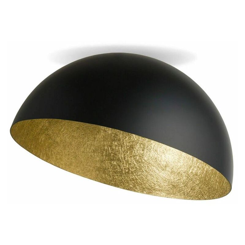 Zambelis - Plafonnier D500 Pour Ampoule led E27 Noir Mat et Doré Zambelis - Plafonnier D500 Pour Ampoule led E27 Noir Mat et Doré