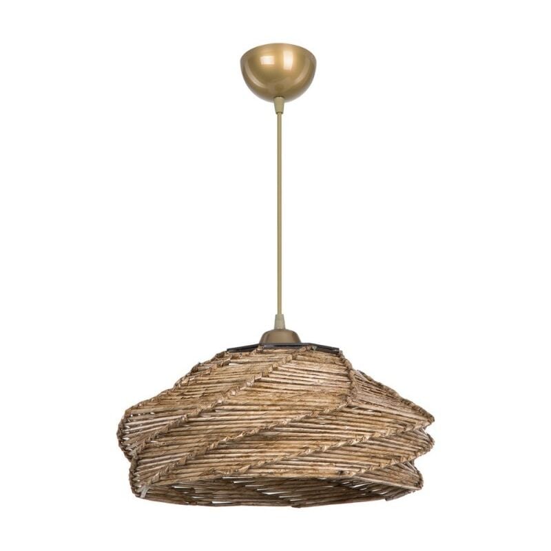 Toscohome - Plafonnier de style rustique en papier tissé brun - Risa MDL4940