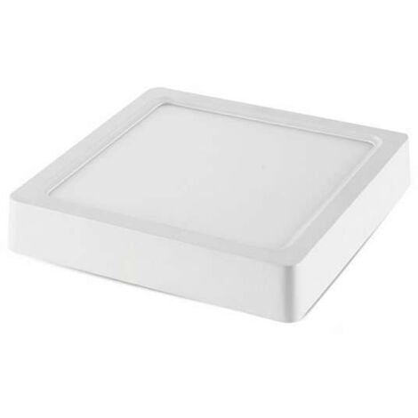 OPTONICA Plafonnier de surface LED 6W carré 120mmx120mm - Blanc du Jour 6000K